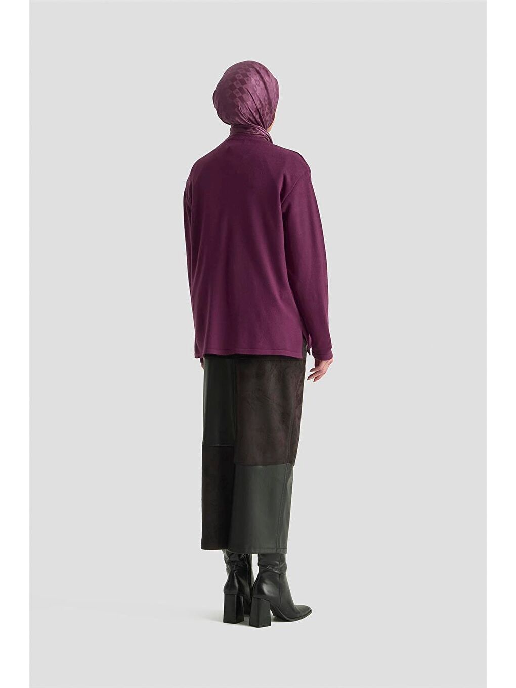 Desenli Kazak 25Kd7010 Mürdüm-4