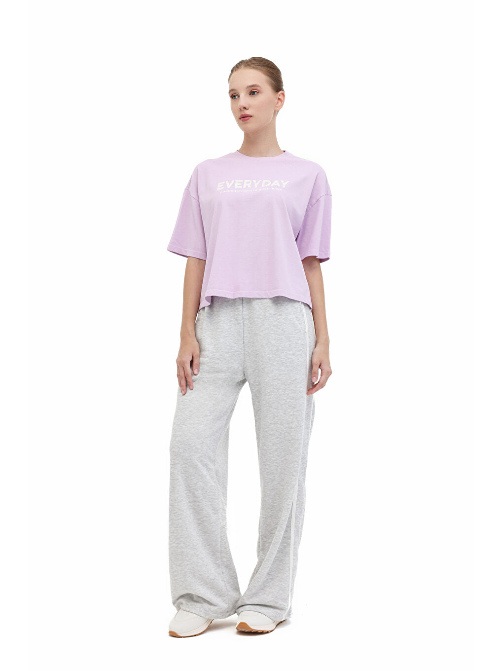 Mor WL FREYA 11SY790 5PR Lila Kadın Kısa Kol T-Shirt-2