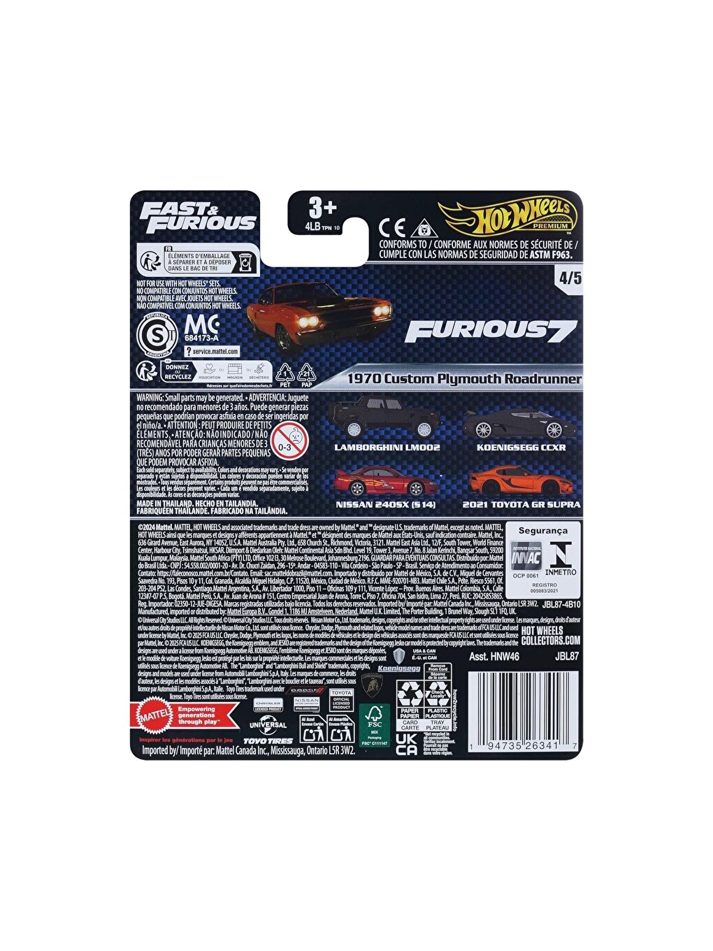 Fast Furious 1970 Custom Plymouth Roadrunner JBL87-1