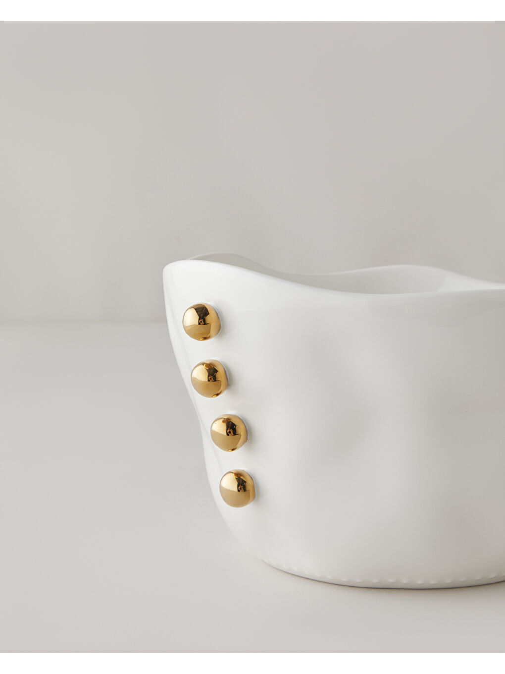 Golden Gleam Porselen Kase 21 cm Beyaz-Gold-2