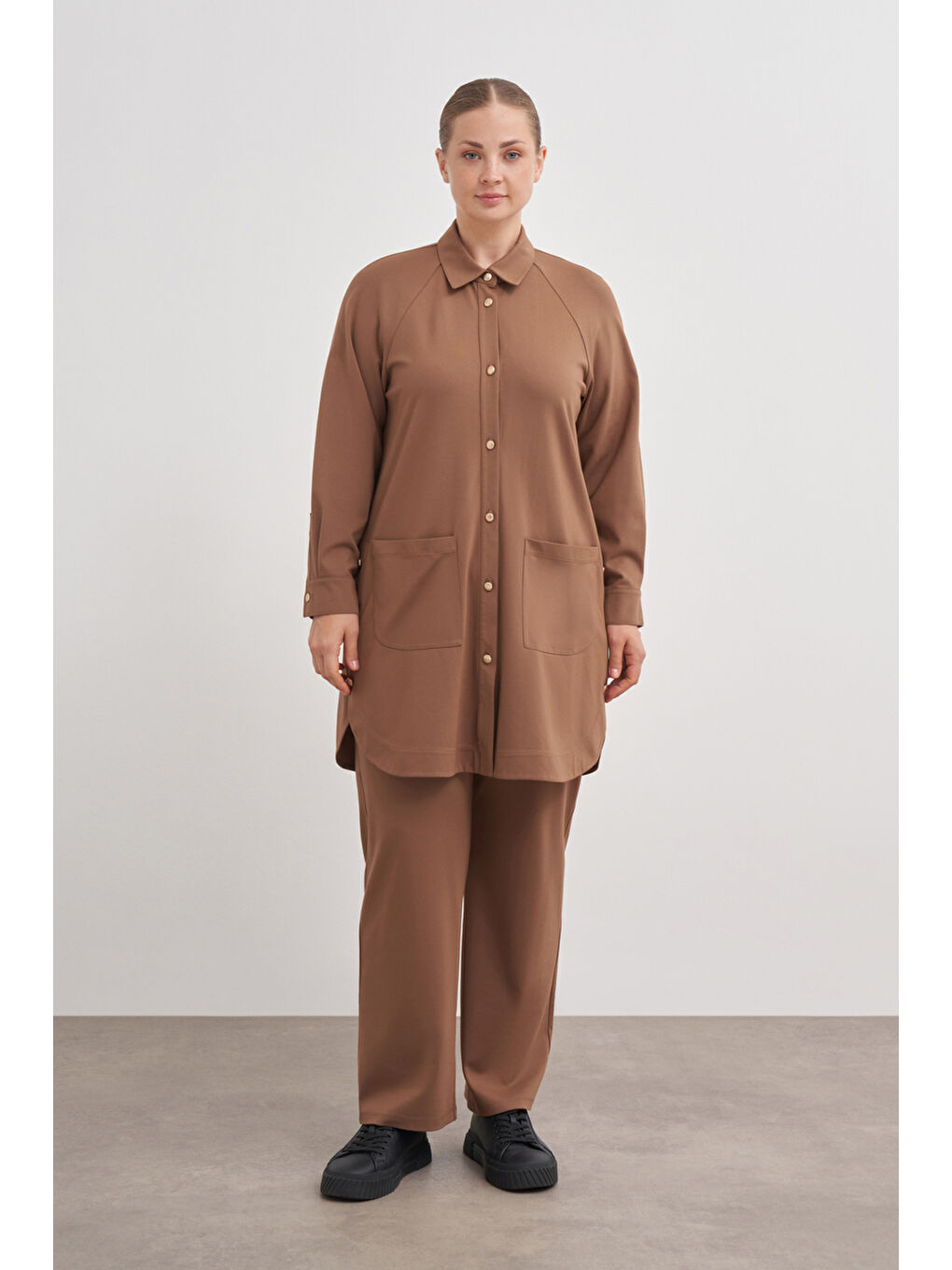 Kahverengi Camel Rahat Kesim Pantolon