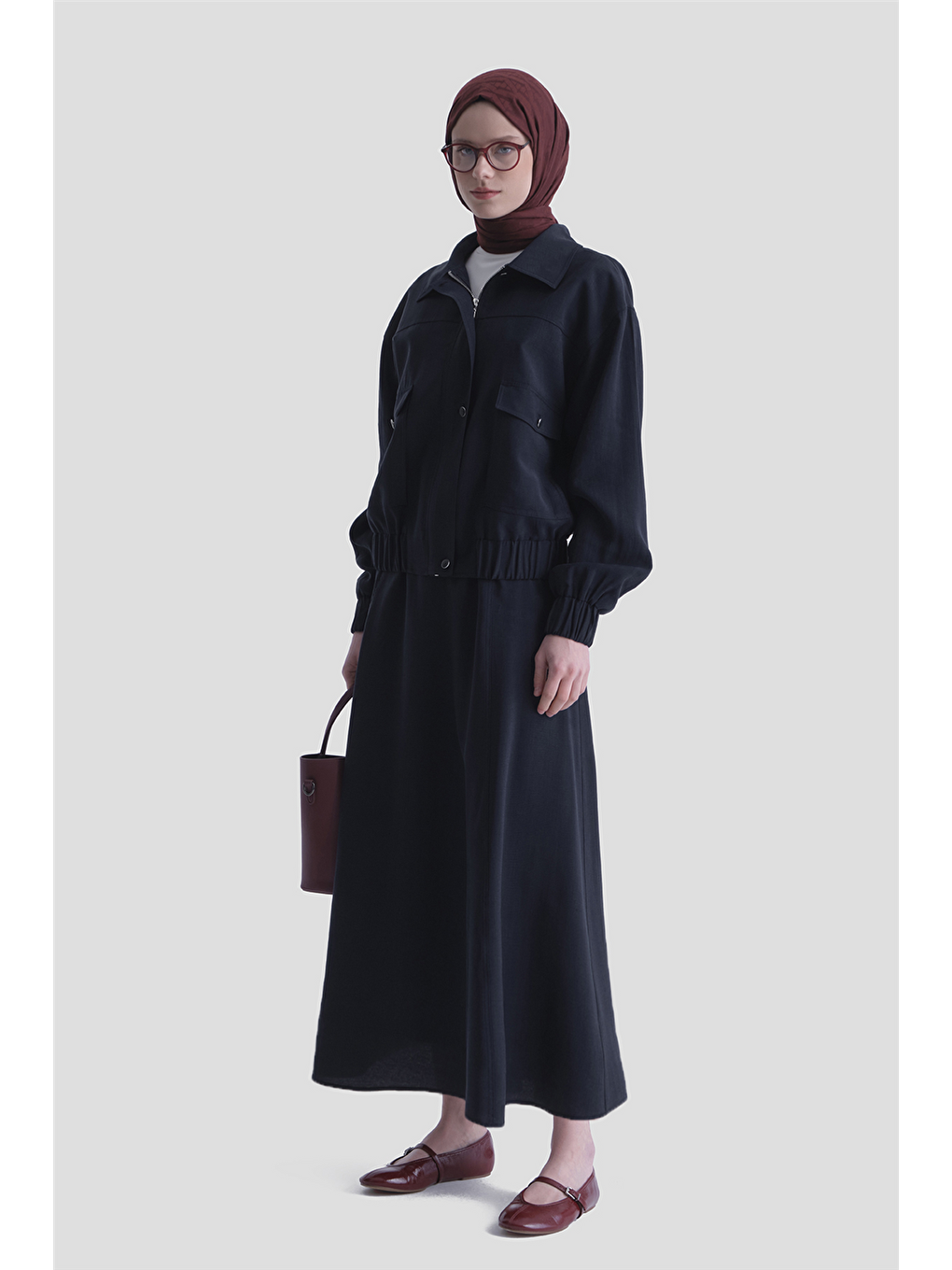 Bomber Ceketli Takım Lacivert-1