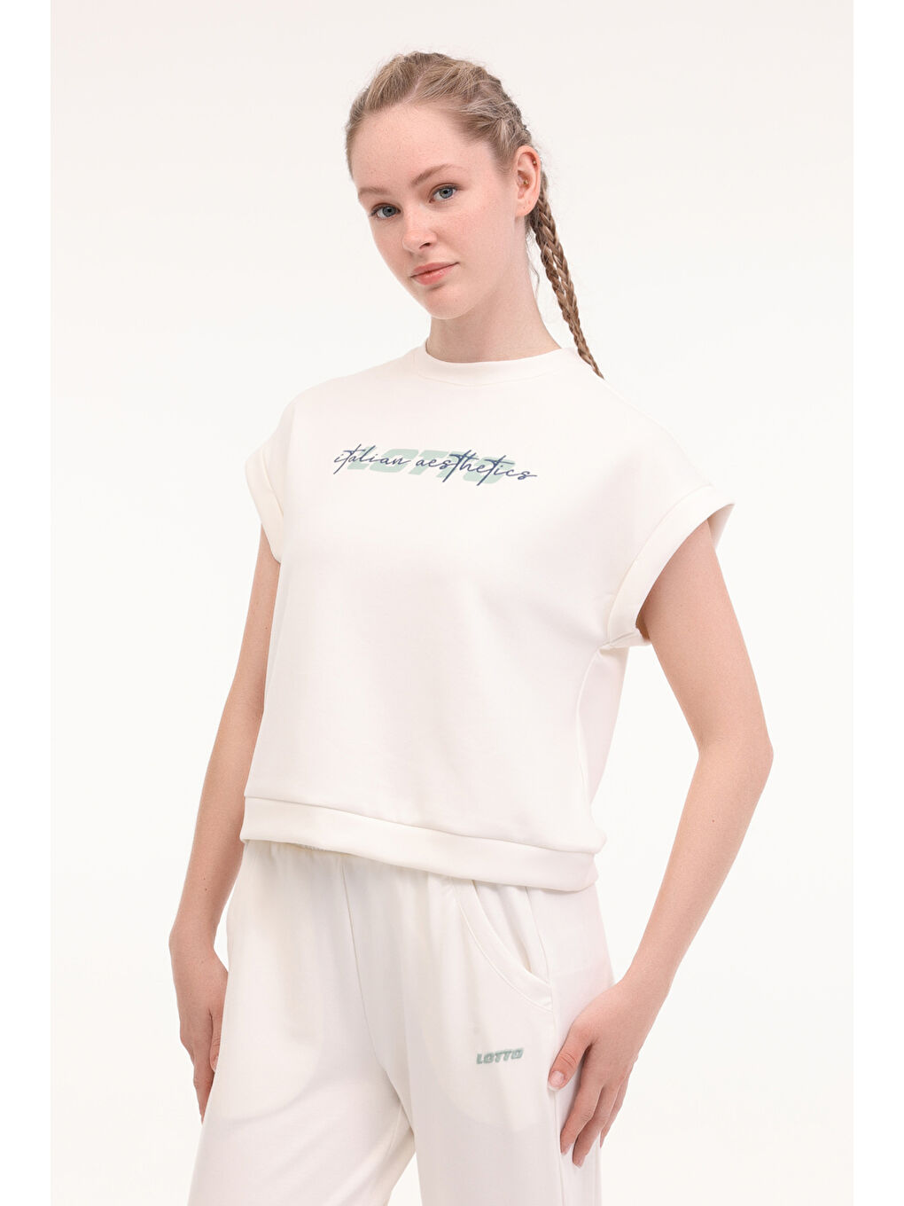 LOTTO Bej W-ITIRA TEE 5FX Ekru Kadın Kısa Kol T-Shirt