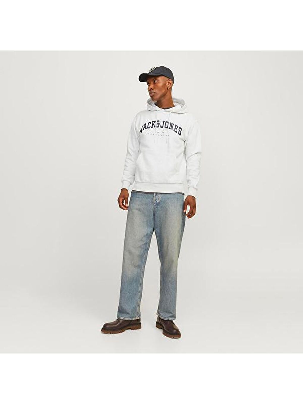 Jack&Jones Caleb Varsity Erkek Beyaz Kapüşonlu Sweatshirt-2