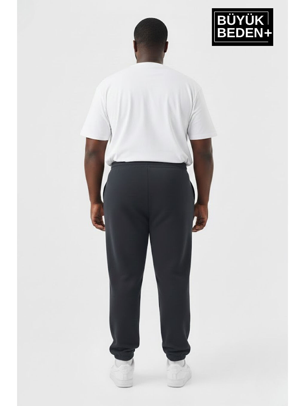 Gri Erkek Büyük Beden BROOKLYN Baskılı Paça Lastikli Jogger İnce Eşofman Altı SPR26BEA951-2-2