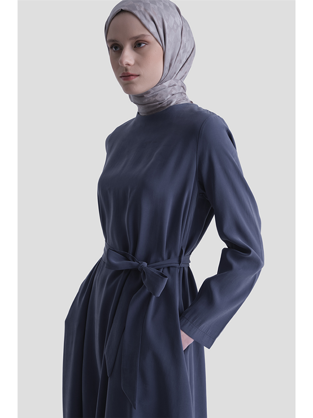 Taş İşlemeli Yelekli Takım Lacivert-5