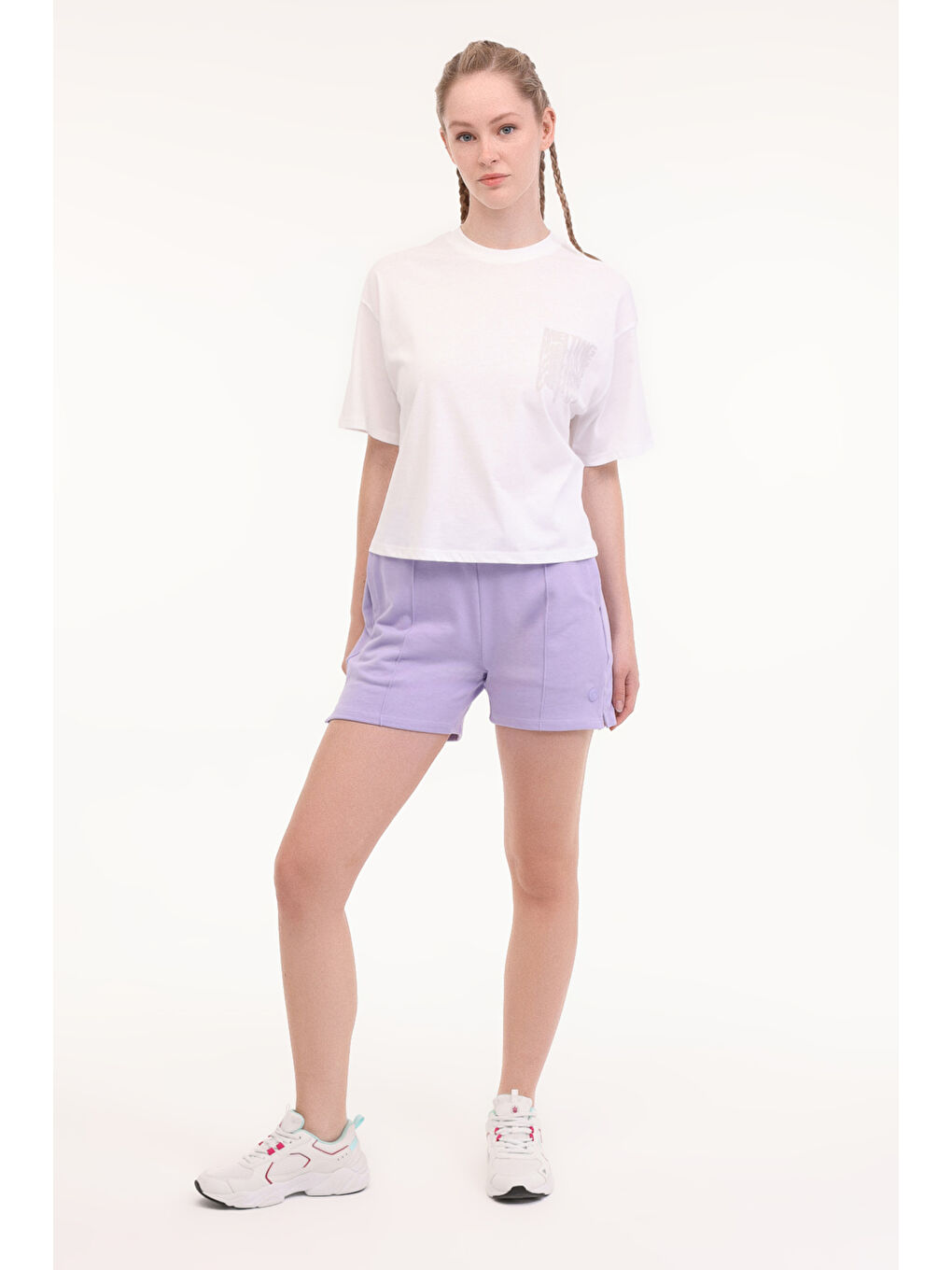 WL YASHI 11F213 5FX Beyaz Kadın Kısa Kol T-Shirt-2