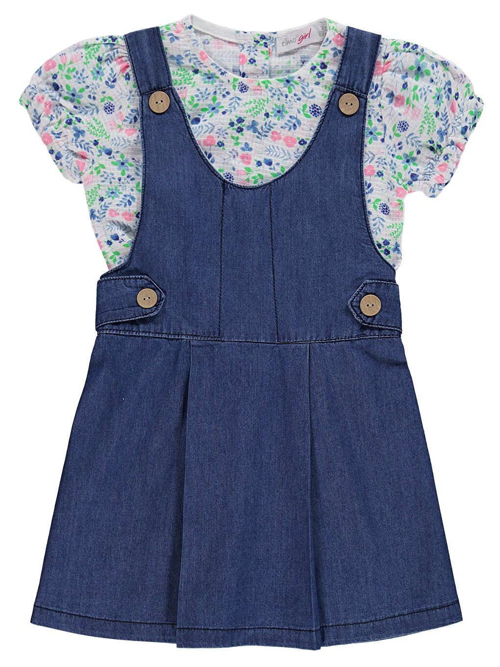 Kız Salopetli Takım - Pembe