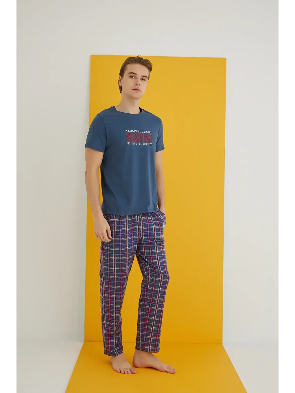 İndigo Penye Erkek Pijama Takım 7501-11-1