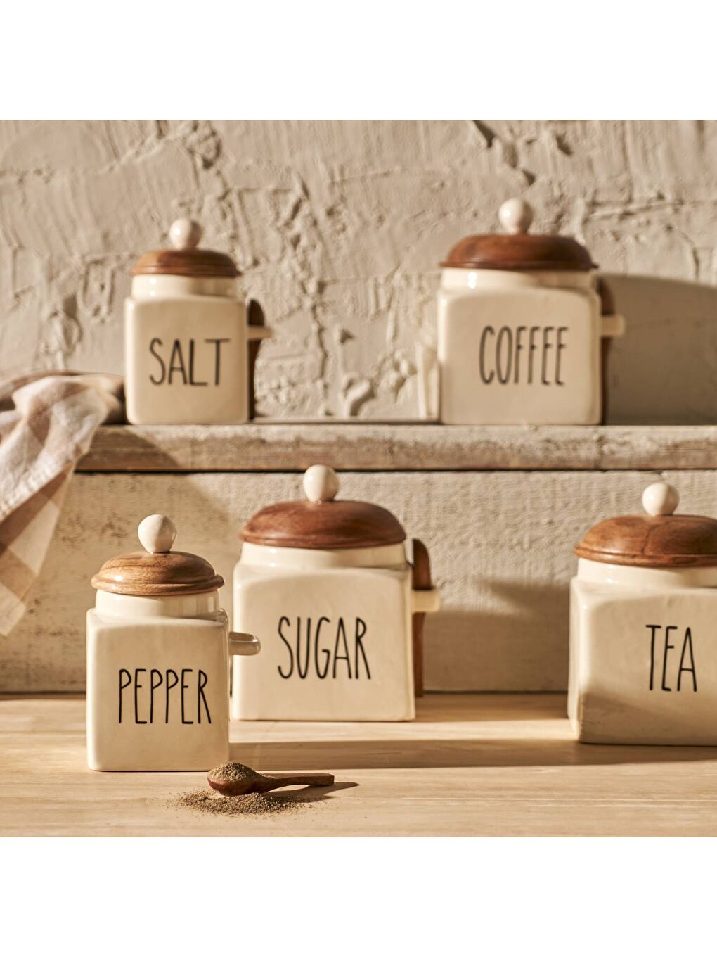 Ekru Salt Seramik Kavanoz Krem (330 ml)-6