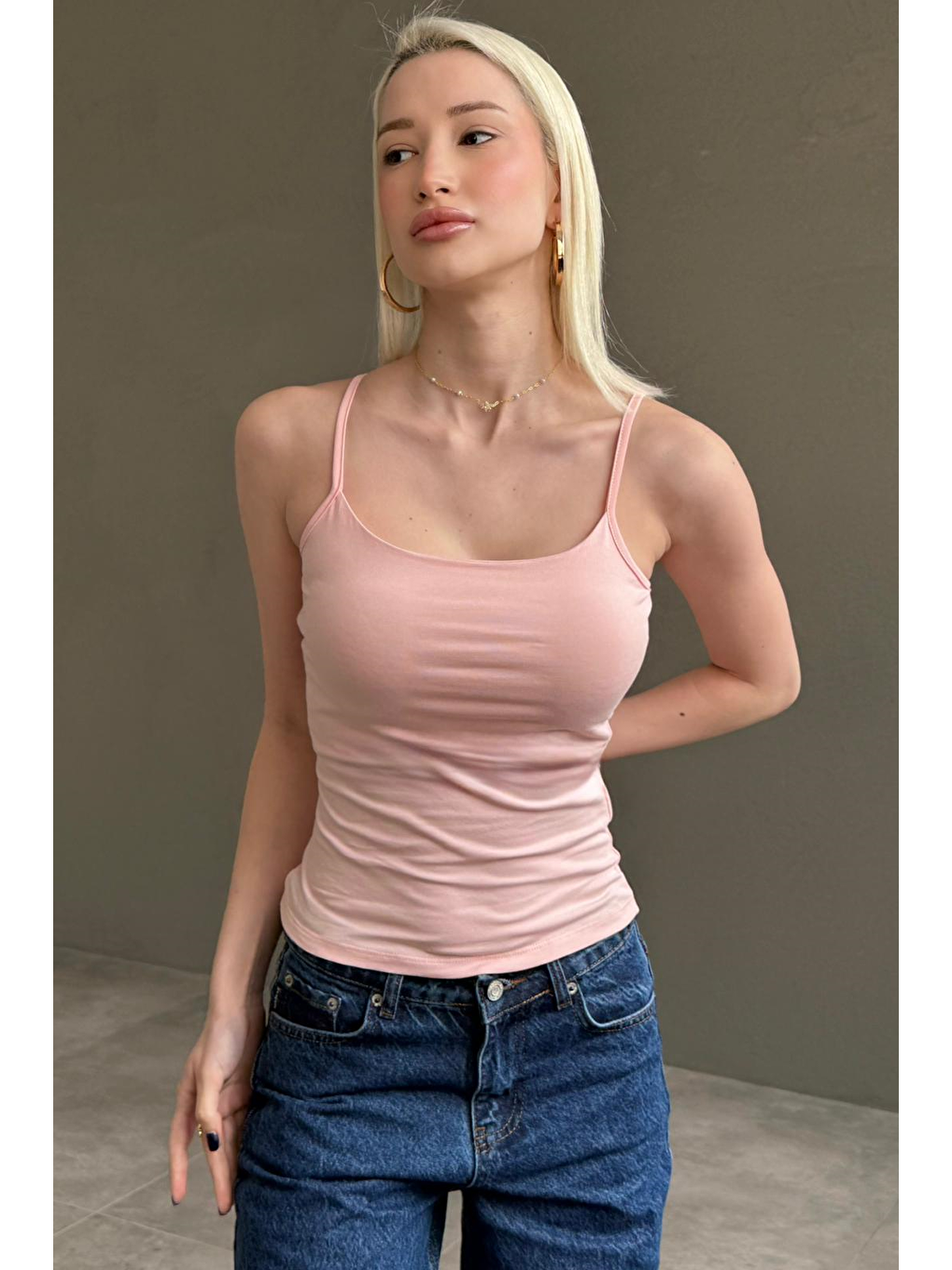 Pembe Ayarlanabilir Kopçalı Askı Kadın Atlet Mg2676-3