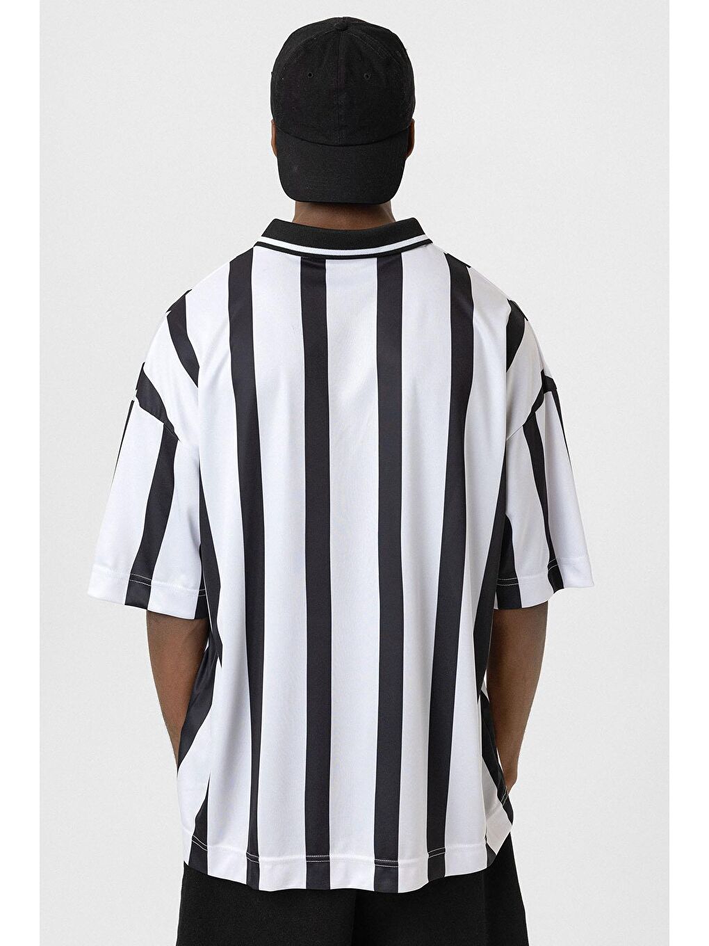 Oversize Baskılı Forma Tişört Beyaz-5