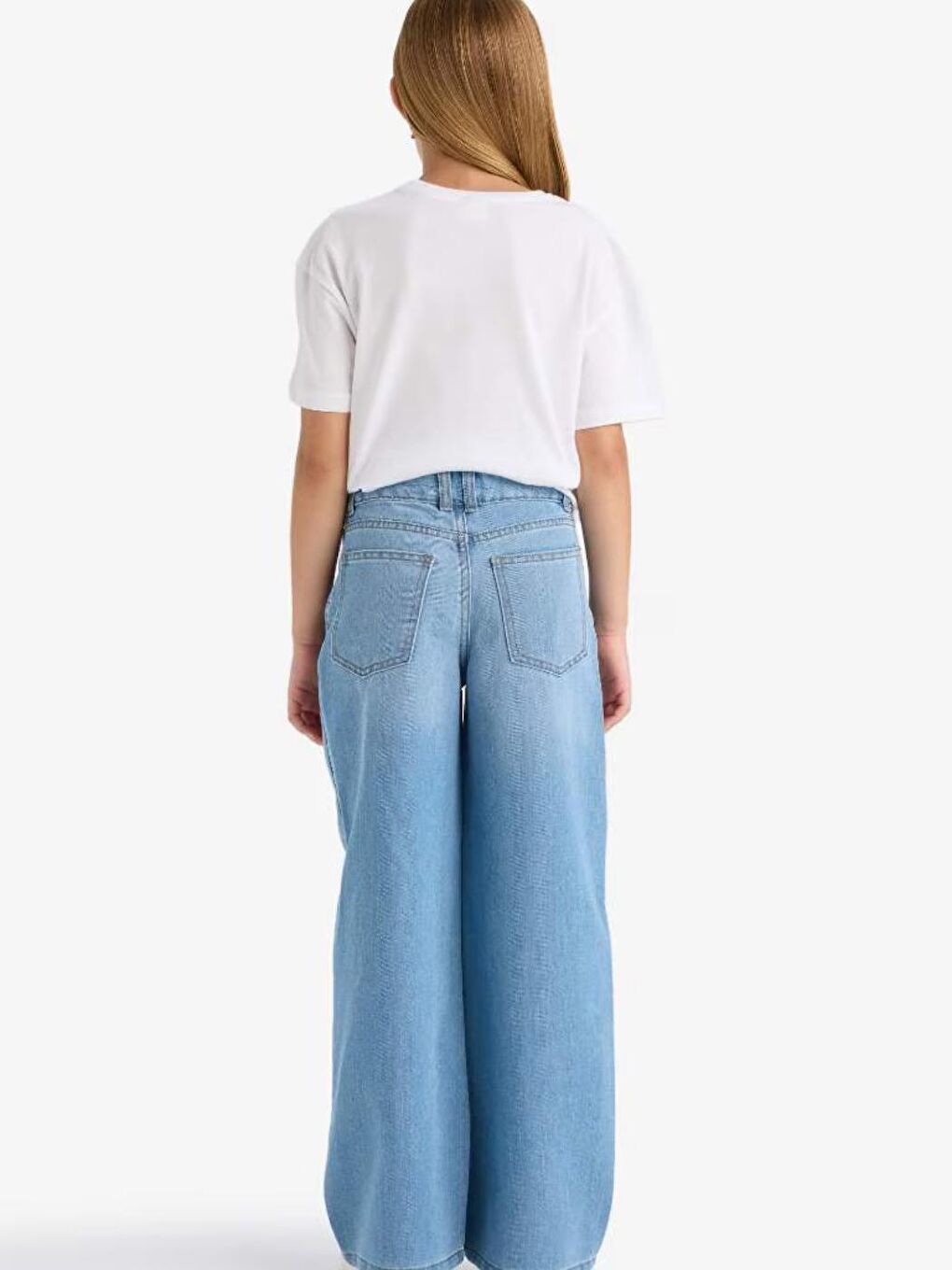 Mavi Kız Çocuk Straight Wide Jean Pantolon-1