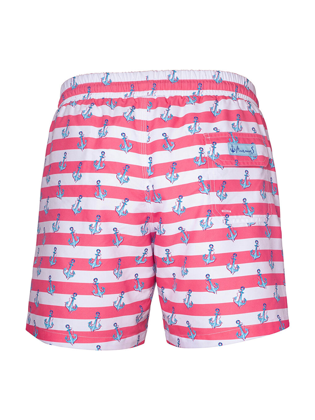 Karışık Çapa Üç Cepli İçi Fileli Bel Lastik ve Bağlama İpli Erkek Deniz Şortu-1