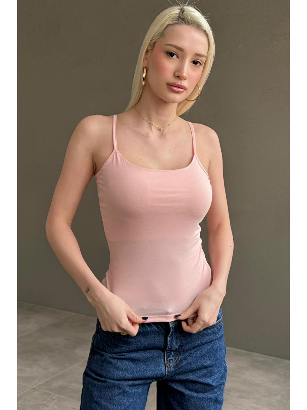 Pembe Ayarlanabilir Kopçalı Askı Kadın Atlet Mg2676-5