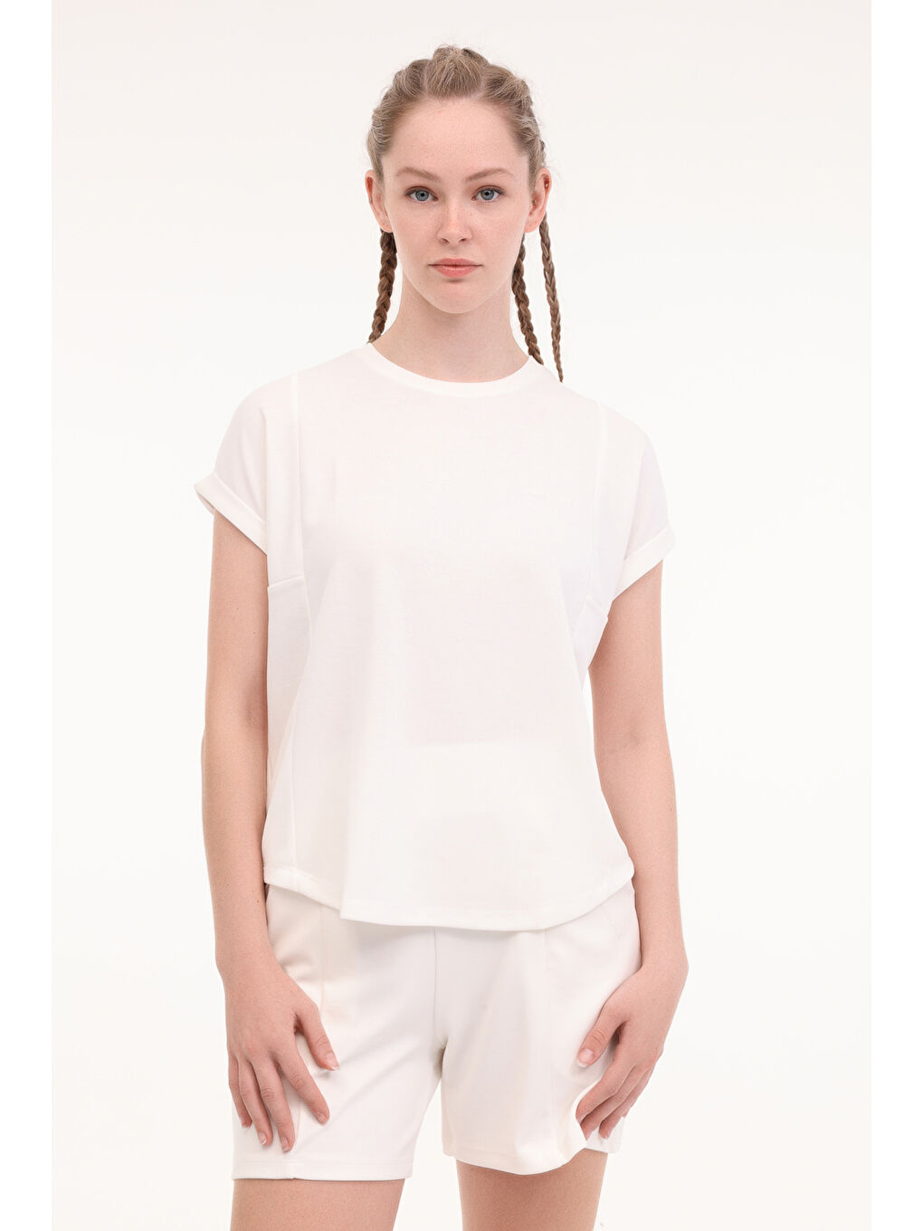 Bej WL FUN 11MD1143 5FX Ekru Kadın Kısa Kol T-Shirt