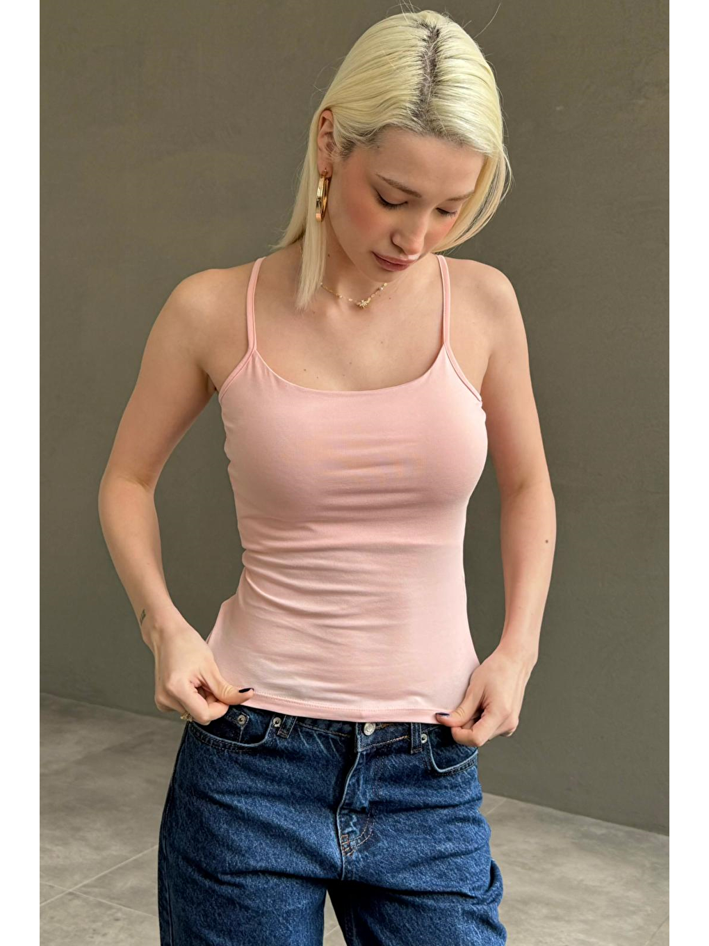 Pembe Ayarlanabilir Kopçalı Askı Kadın Atlet Mg2676-8