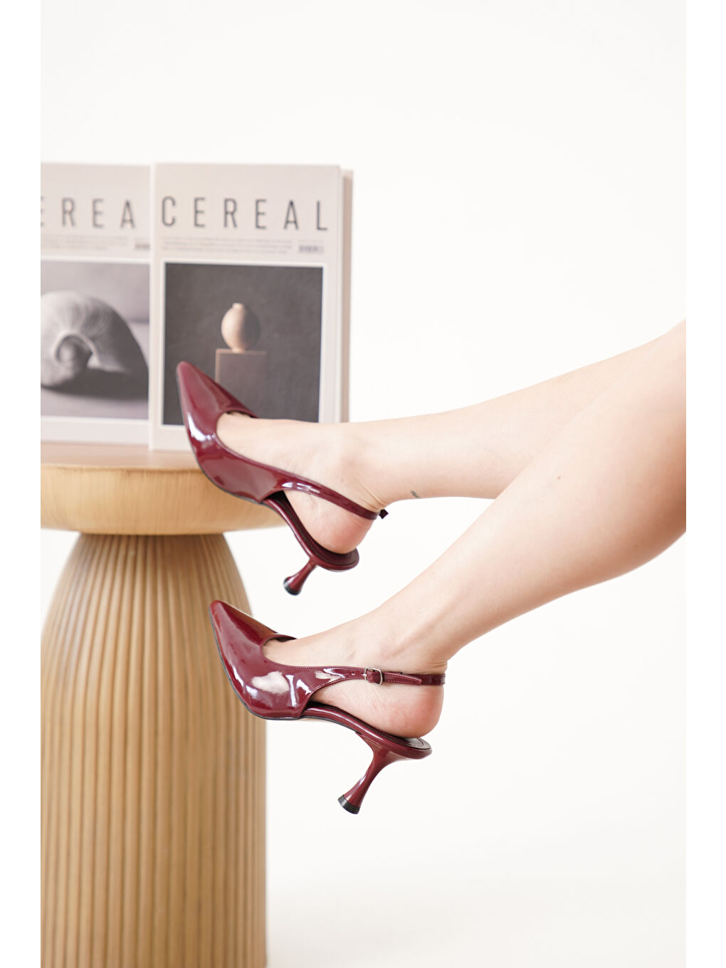 Bordo D1905 Günlük Ortopedik Klasik Topuklu Kadın Ayakkabı-4