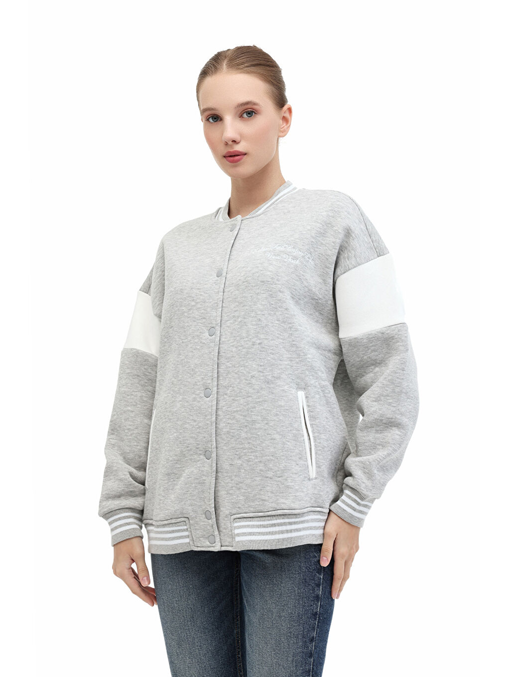 Gri WL 18KOPSAL BTS-K7 5PR GRI MELANJ Kadın Eşofman Üstü