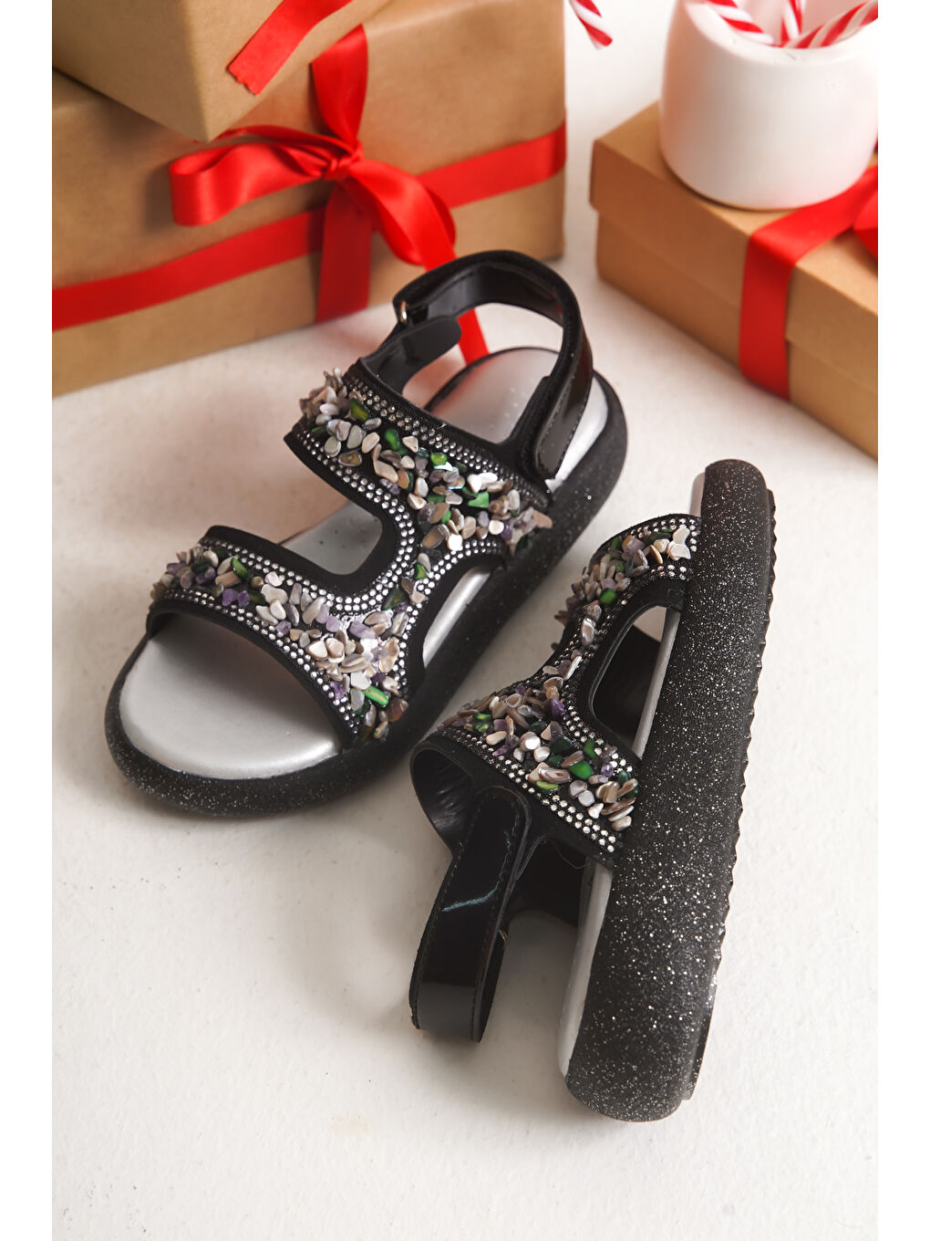 Siyah Barby Günlük Ortopedik Kız Çocuk Sandalet Ayakkabı-1