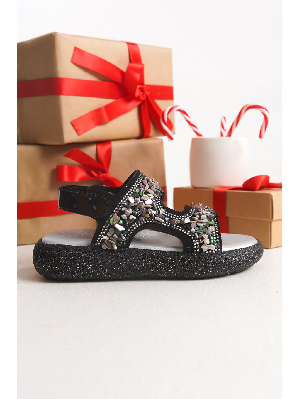 Siyah Barby Günlük Ortopedik Kız Çocuk Sandalet Ayakkabı-3