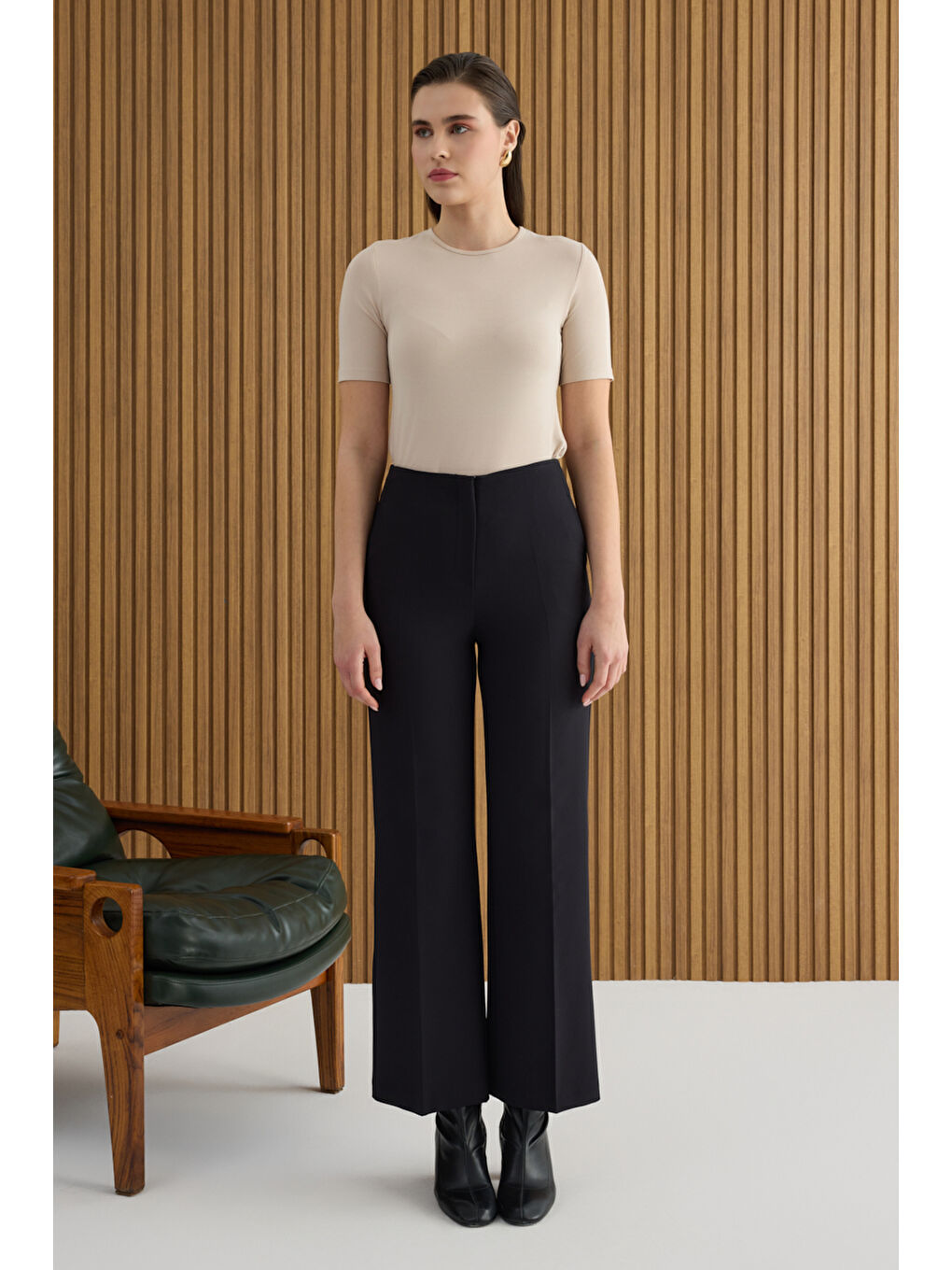 Siyah Dokuma Pantolon-1