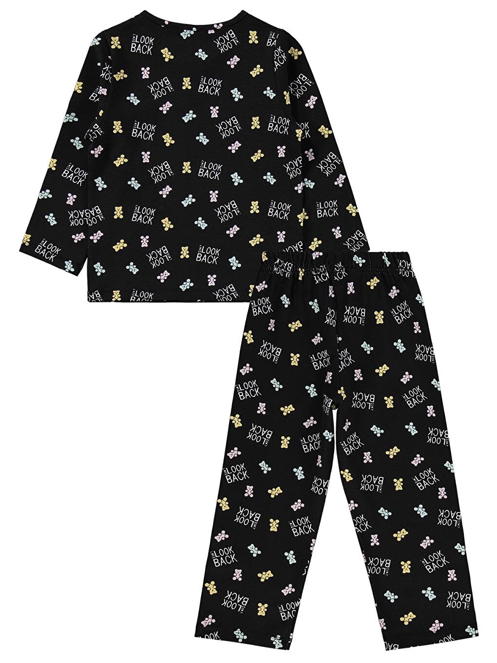 Girls Dont Look Back Baskılı 2-5 Yaş Pijama Takımı - Siyah-1