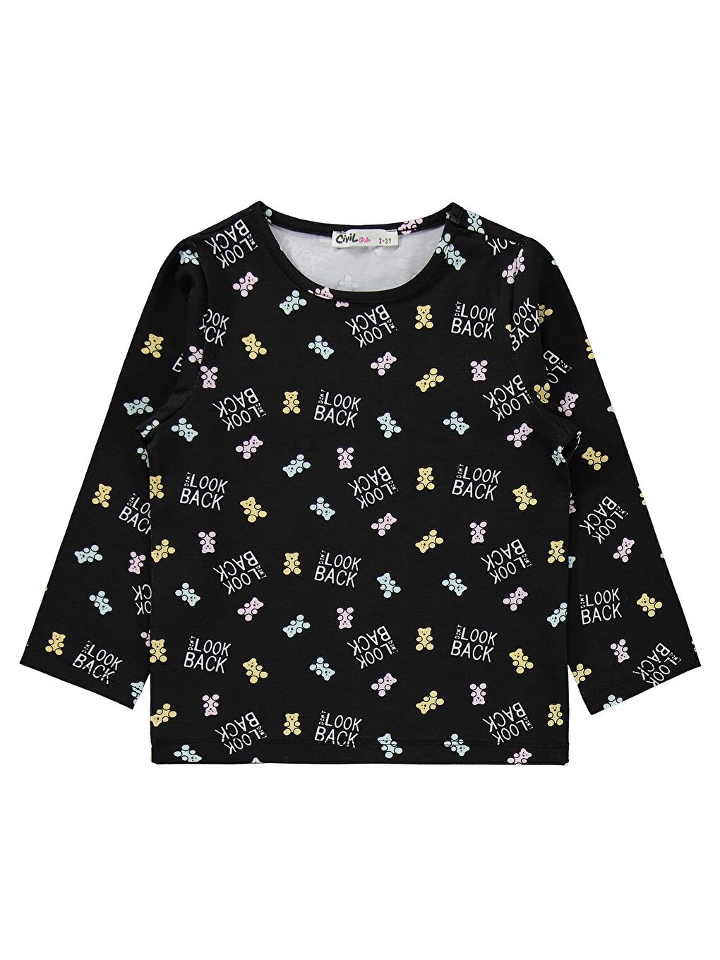 Girls Dont Look Back Baskılı 2-5 Yaş Pijama Takımı - Siyah-2