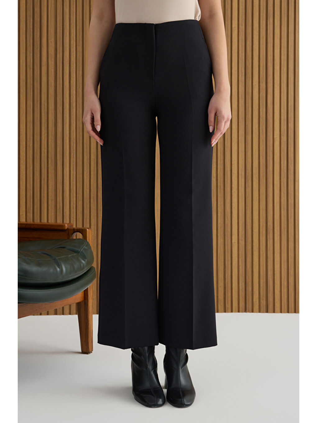 Siyah Dokuma Pantolon-2