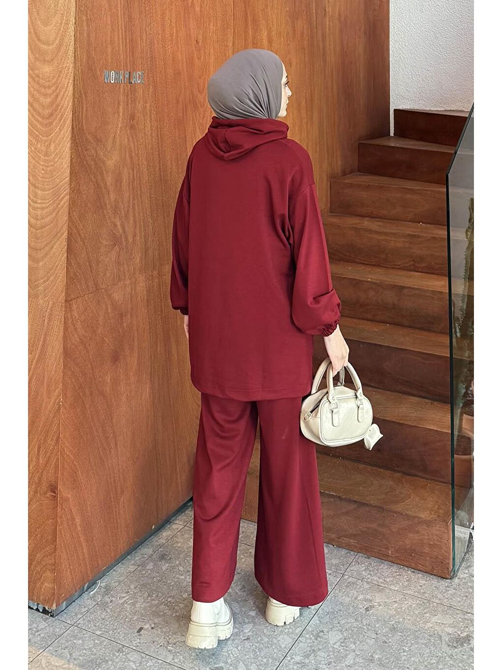 Arma Detaylı İkili Takım Bordo-3