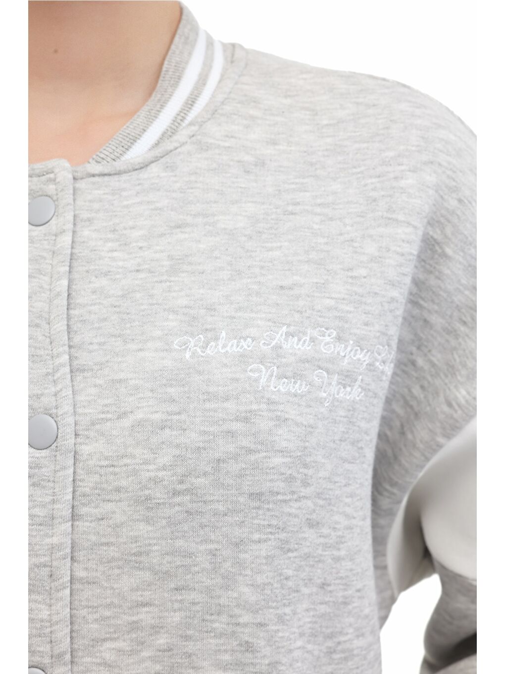 Gri WL 18KOPSAL BTS-K7 5PR GRI MELANJ Kadın Eşofman Üstü-3