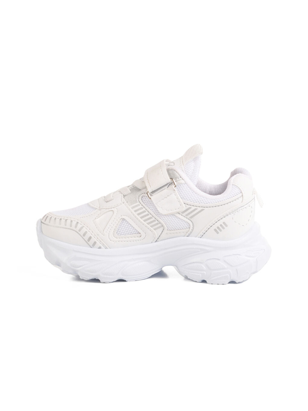 Beyaz Cırtlı Fileli Kız Çocuk Spor Ayakkabı 1500 P-1