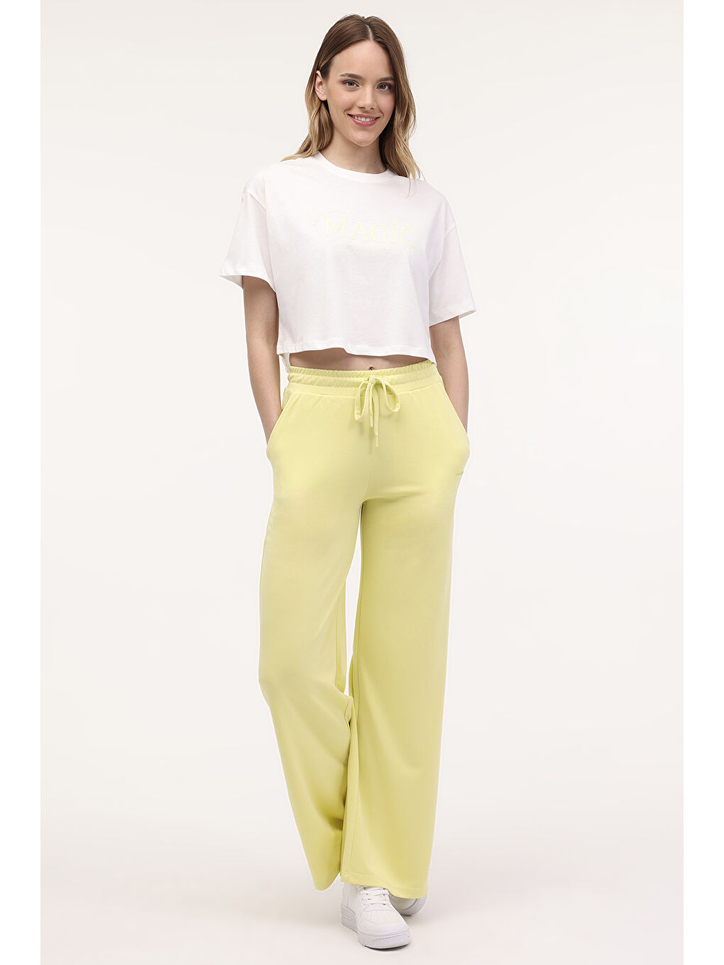 Bej WL NOISY 11LYG43 4FX Ekru Kadın Kısa Kol T-Shirt-2