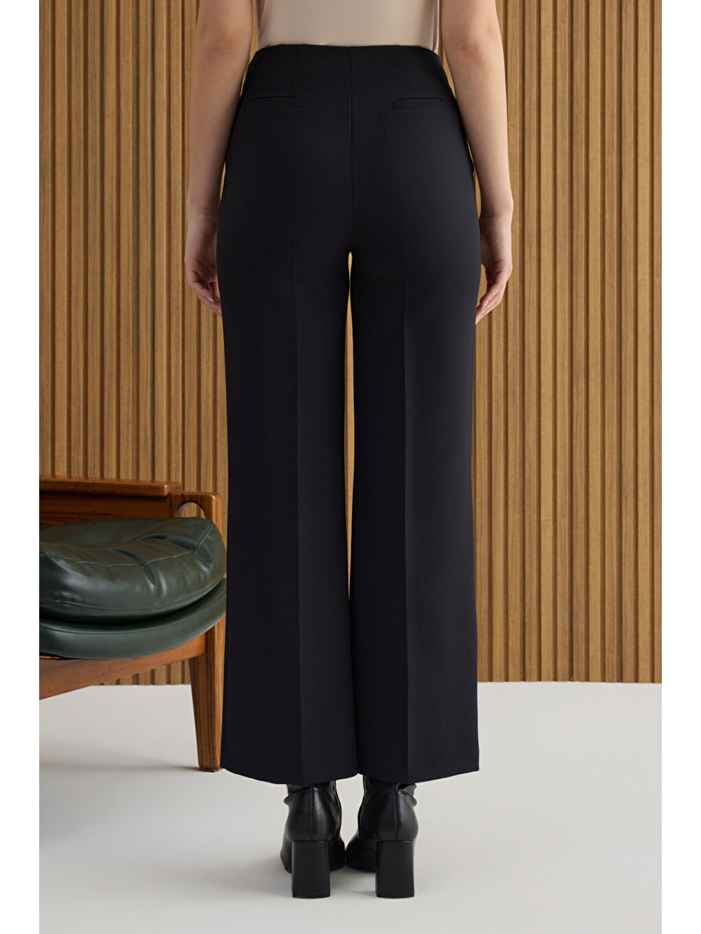 Siyah Dokuma Pantolon-5