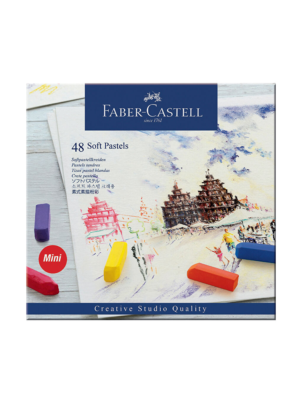 Creative Studio Mini Toz Pastel Boya (SOFT), 48 Renk, Yarım Boy, Parlak Ve Yoğun Renkler