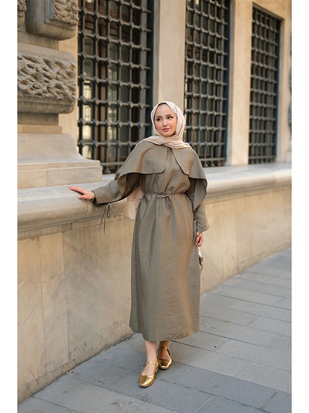 Kadın Lovise Rüzgarlık Elbise Fıstık Yeşil-1