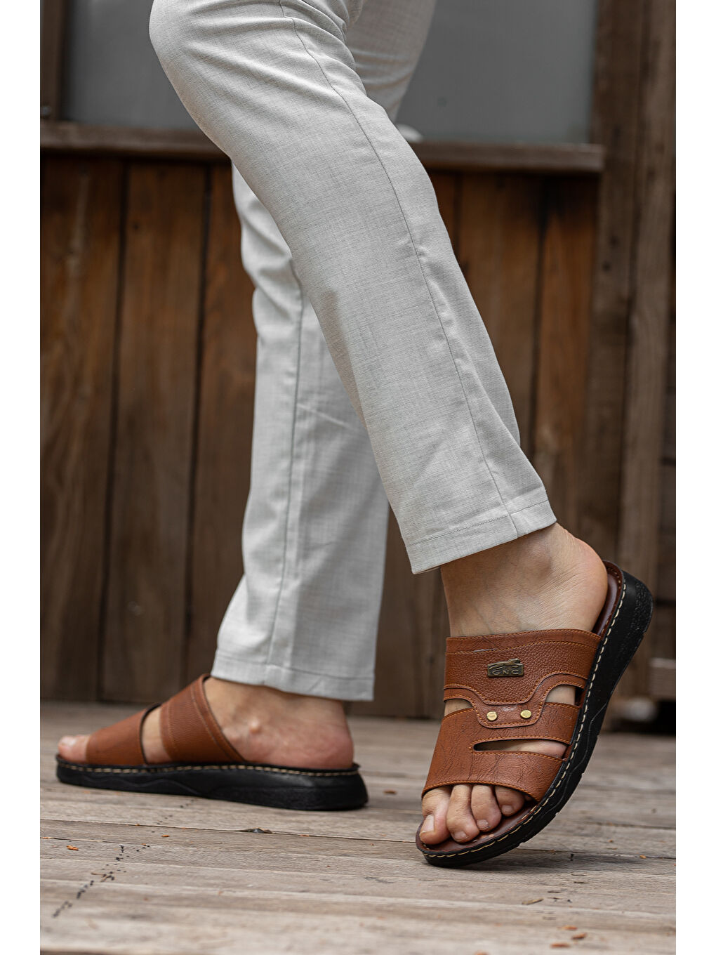 Kahverengi GNC Günlük Ortopedik Erkek Terlik-2