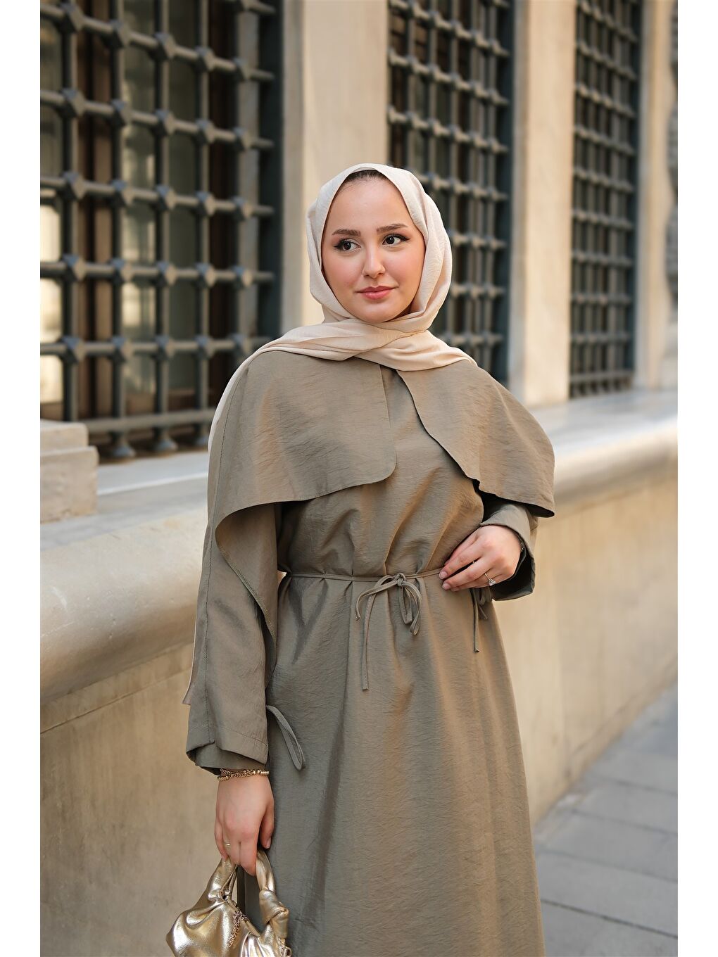 Kadın Lovise Rüzgarlık Elbise Fıstık Yeşil-2