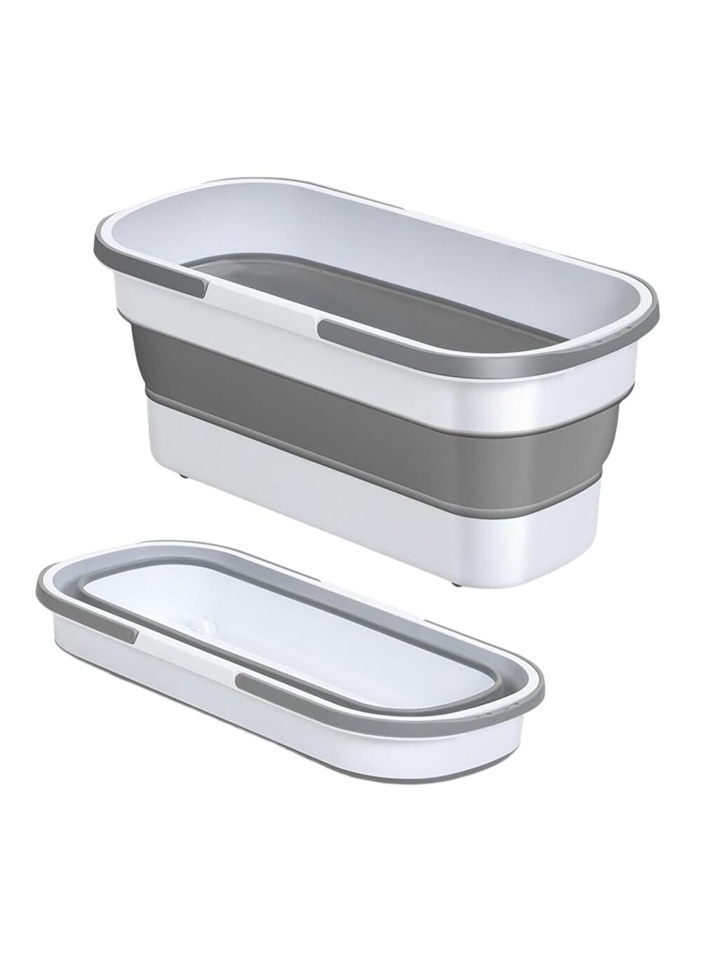 Beyaz Tekerlekli Katlanabilir Temizlik -Çamaşır Kovası GKH