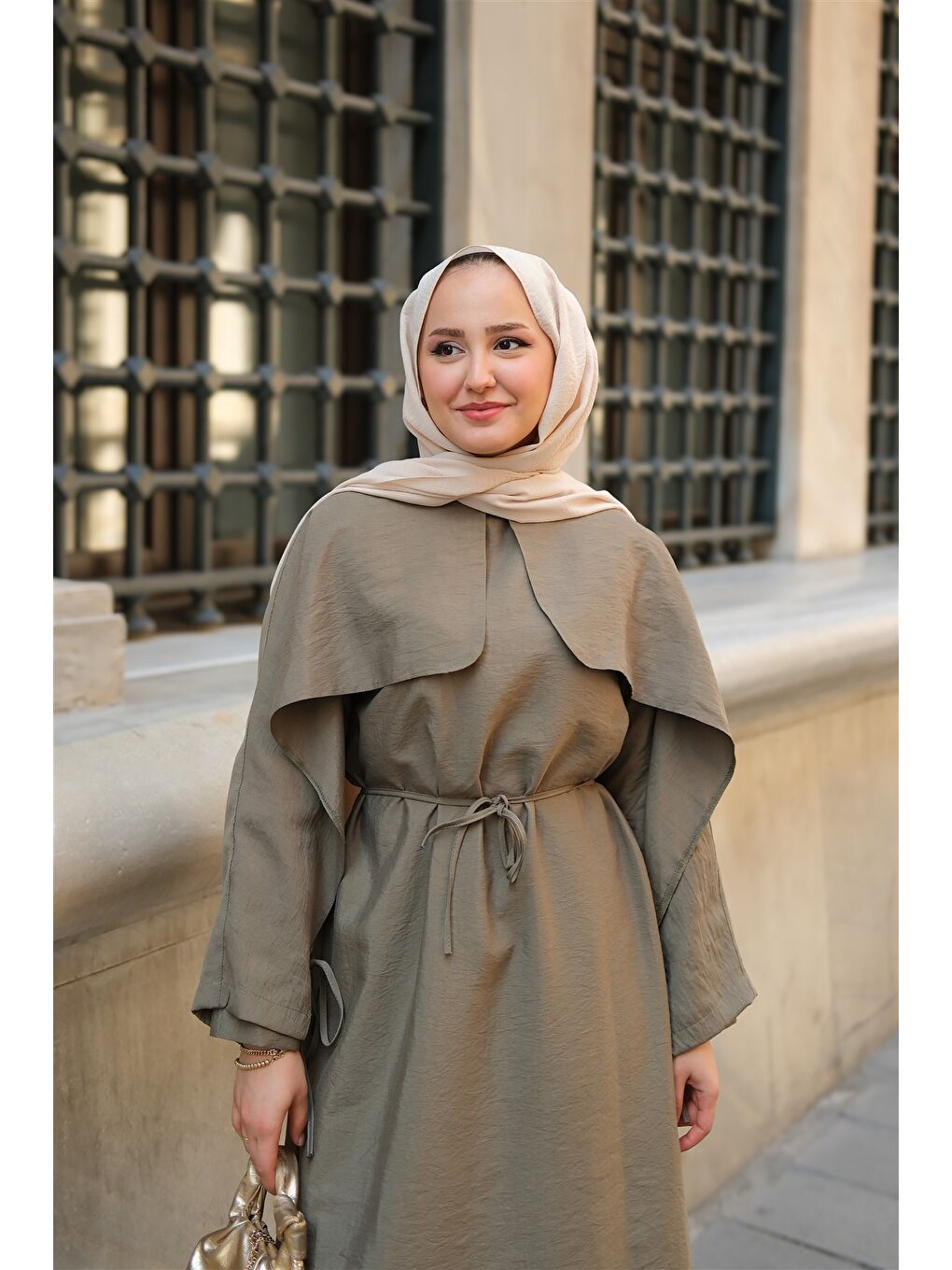 Kadın Lovise Rüzgarlık Elbise Fıstık Yeşil-3