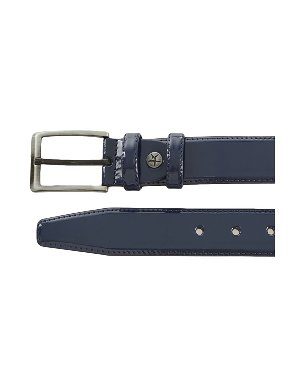 Erkek Lacivert Düz Rugan Kemer-1