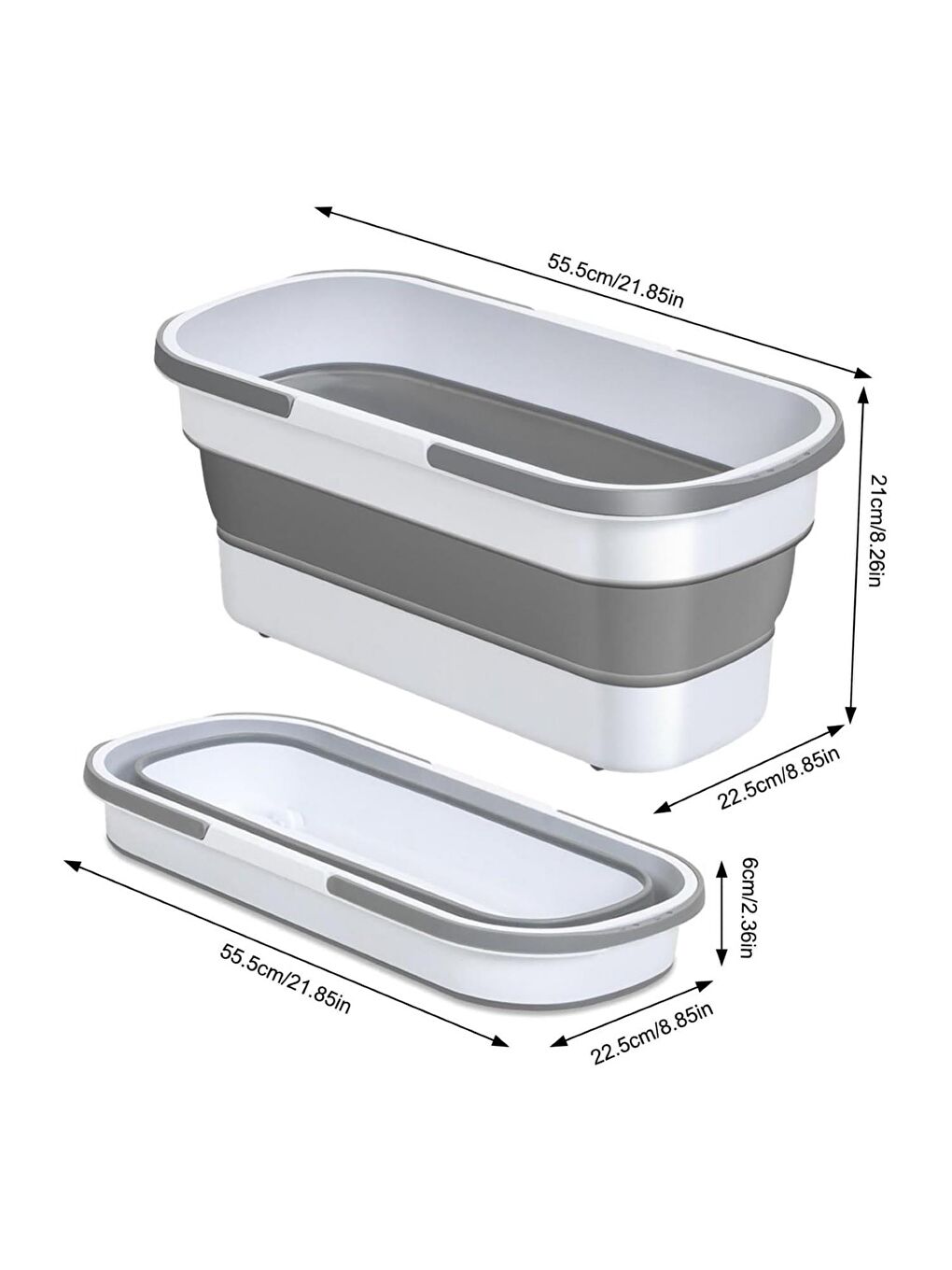Beyaz Tekerlekli Katlanabilir Temizlik -Çamaşır Kovası GKH-1