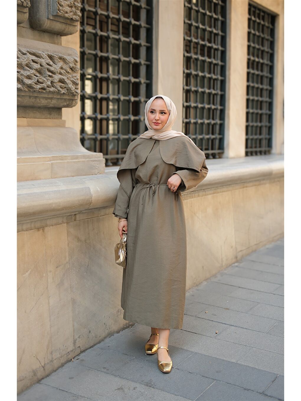 Kadın Lovise Rüzgarlık Elbise Fıstık Yeşil-4