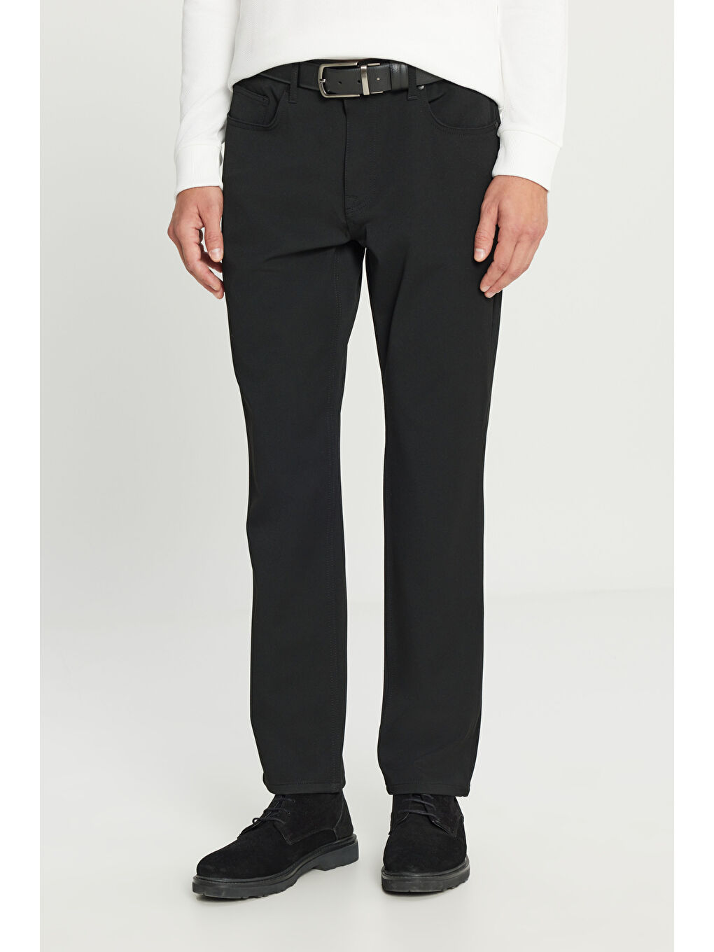 Erkek Siyah Yumuşak Dokulu Slim Fit Dar Kesim 5 Cepli Esnek Casual Pantolon