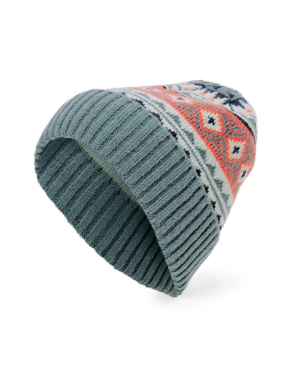 Norveç Örgü Kadın Yeşil Bere-1