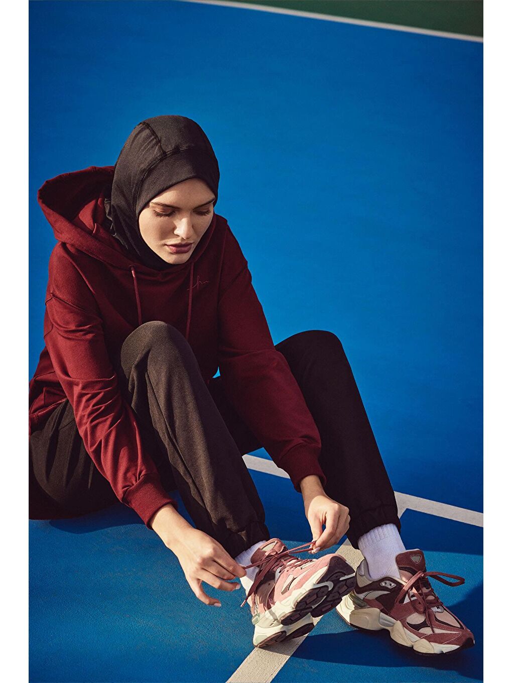 Yumuşak Dokulu Kapüşonlu Bordo Basic Günlük Sweatshirt Act 21