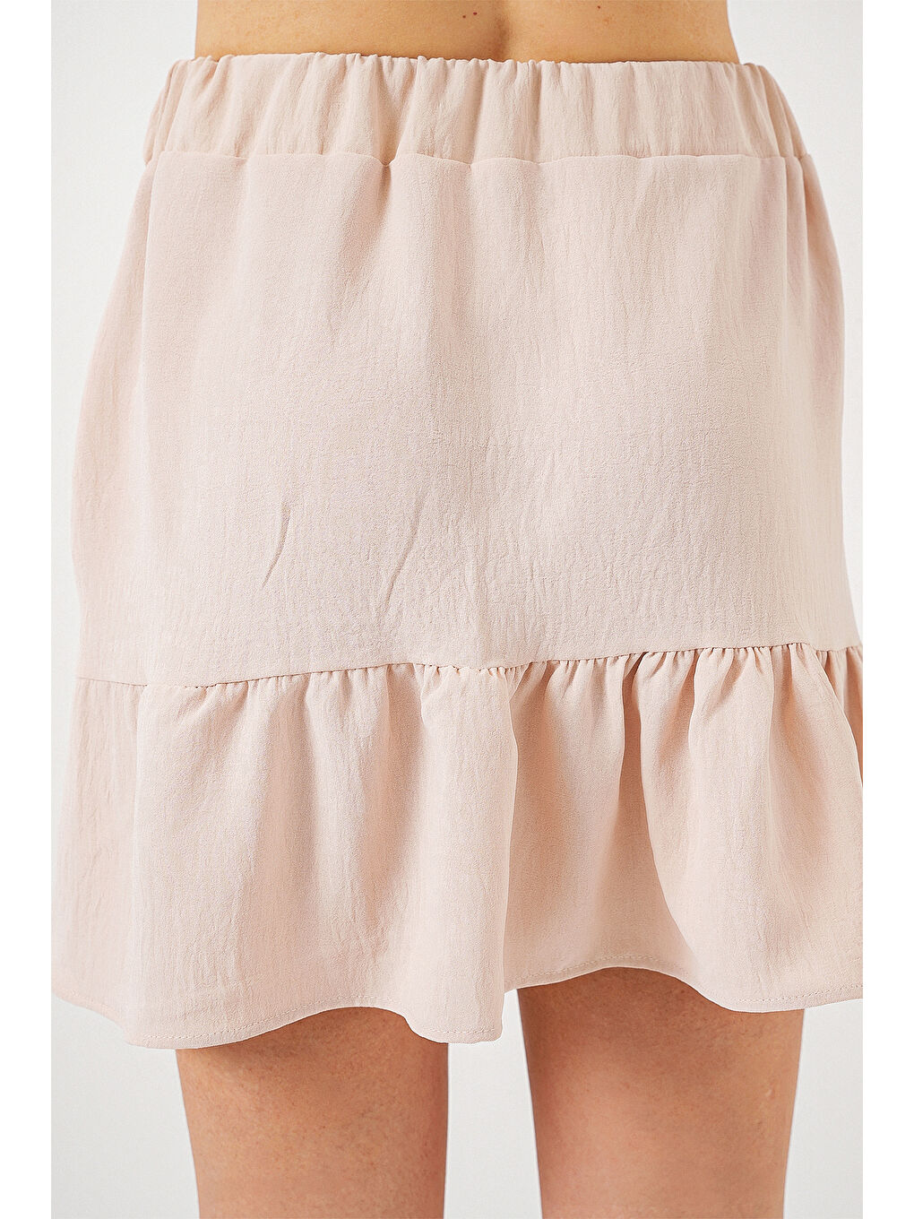 Ekru Kadın Ayrobin Mini Etek 8054 - Krem-6