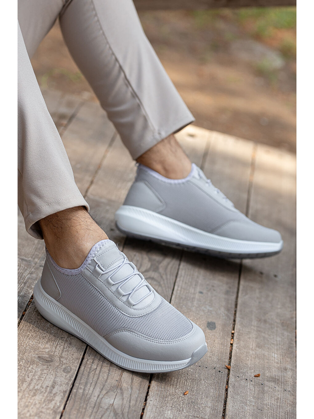Gri D0126 Günlük Ortopedik Erkek Sneaker Spor Ayakkabı-2