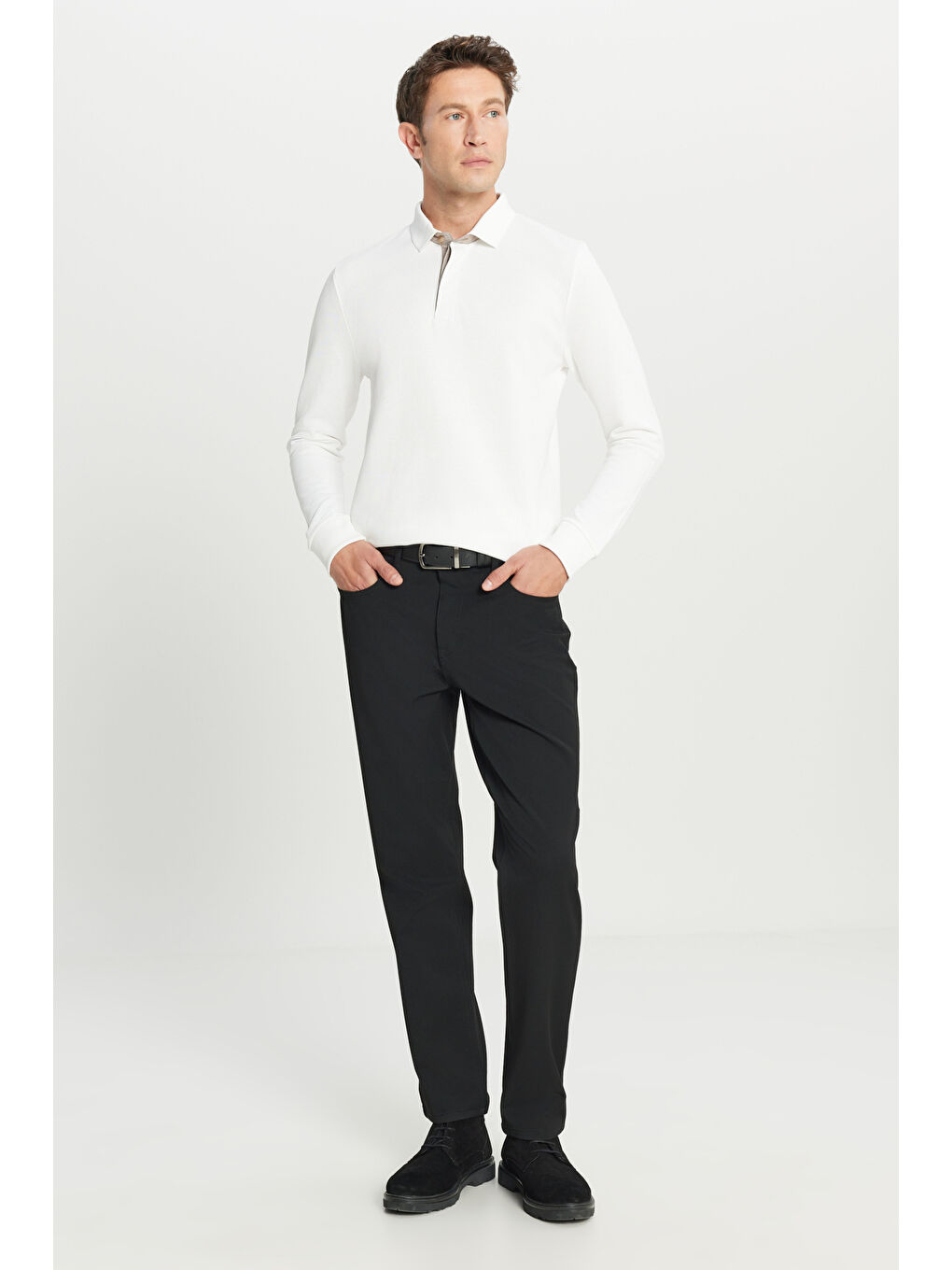 Erkek Siyah Yumuşak Dokulu Slim Fit Dar Kesim 5 Cepli Esnek Casual Pantolon-1