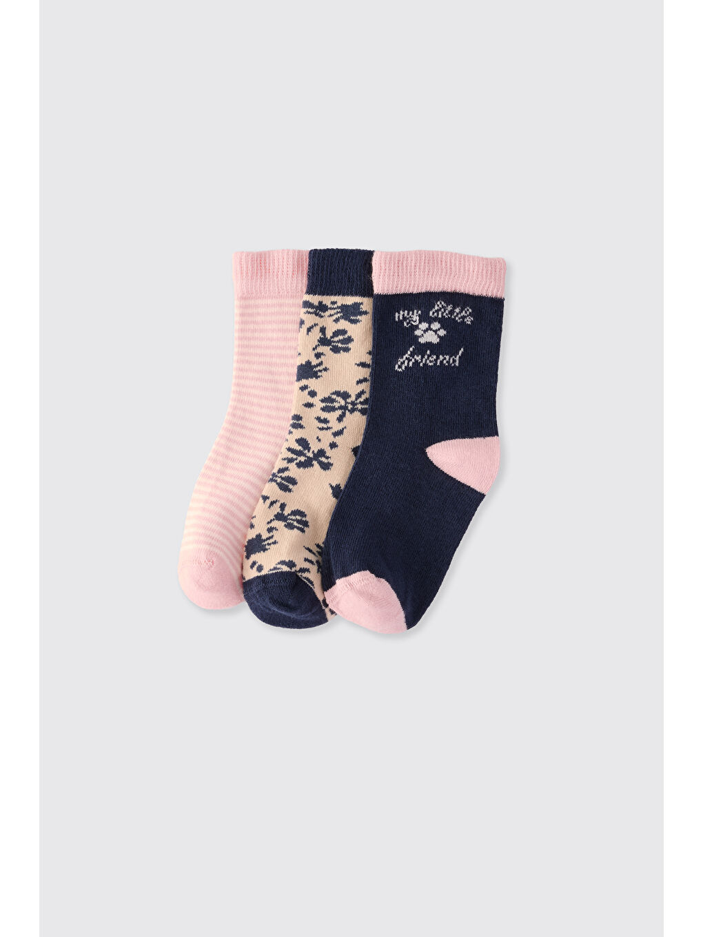 Karışık Kız Bebek 3'lü Soket Çorap